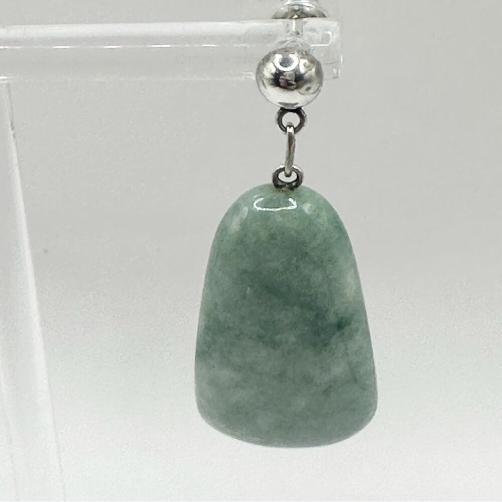 Green Stone Earring Drop Dangle Silver tone Casual Boho Jewelry Bohemian